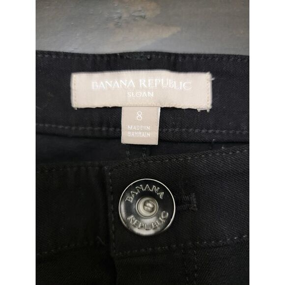 Banana Republic Sloan Black Crop Zip Cuff Pocket Stretch Pants Women Size 8 - Picture 4 of 7